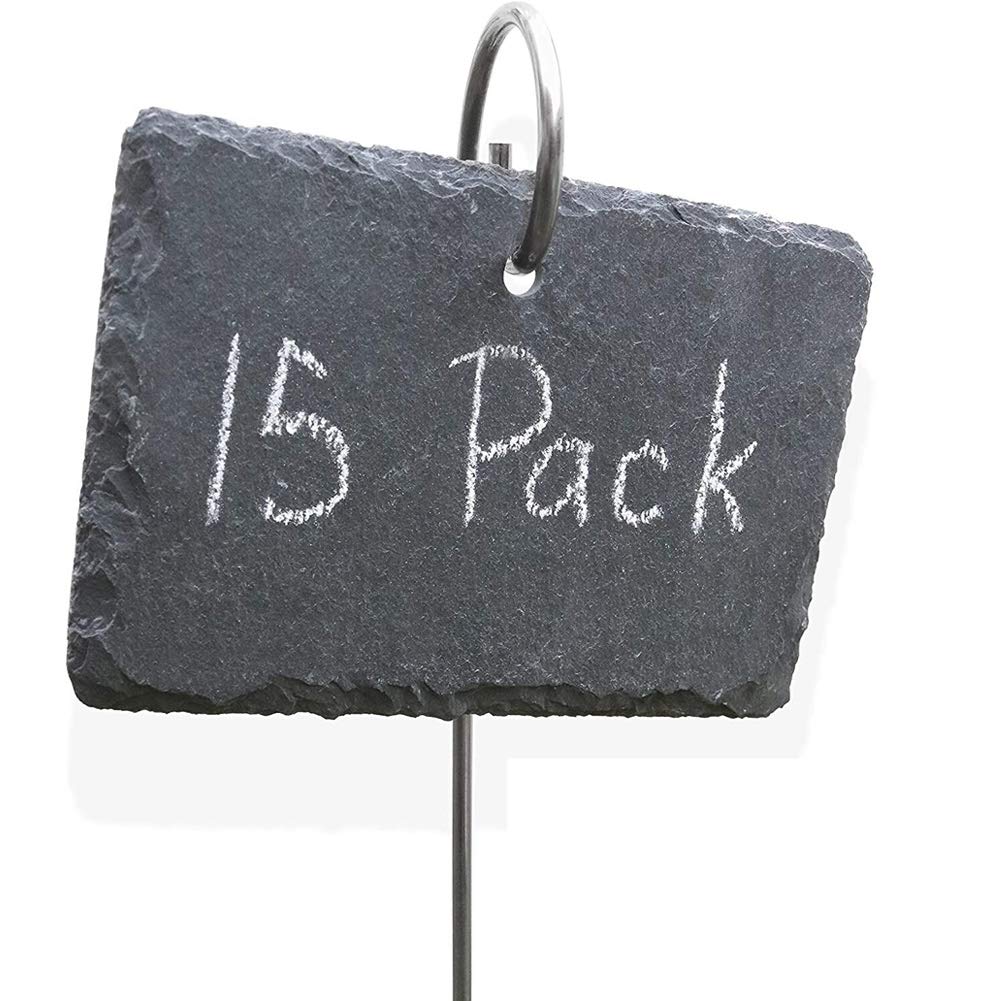 Etichette per piante in ardesia per piante da giardino, etichette per aromatiche, accessori per serre, da giardino, 15 pezzi