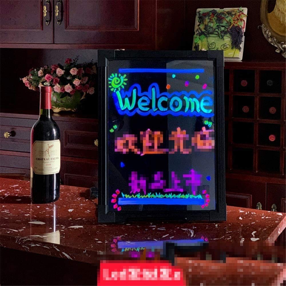 Pizarras decorativas Blackboard Decorativo Boletín Tablero Mensaje LED LED Luminoso Tablero Fluorescente Escritorio Colgante Handwriting Publicidad Menú de la pared de la escuela de la Oficina a