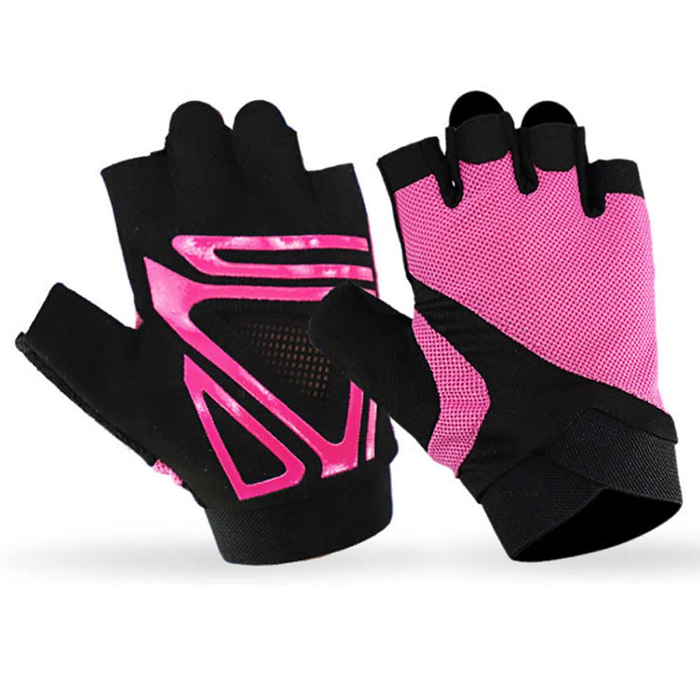 1 par de Guantes de Fitness para Mujer, Gimnasio, Levantamiento de Pesas, Ciclismo, Yoga, Culturismo, Entrenamiento, Finos, Transpirables, Antideslizantes, Guantes de Medio Dedo, Negro, S