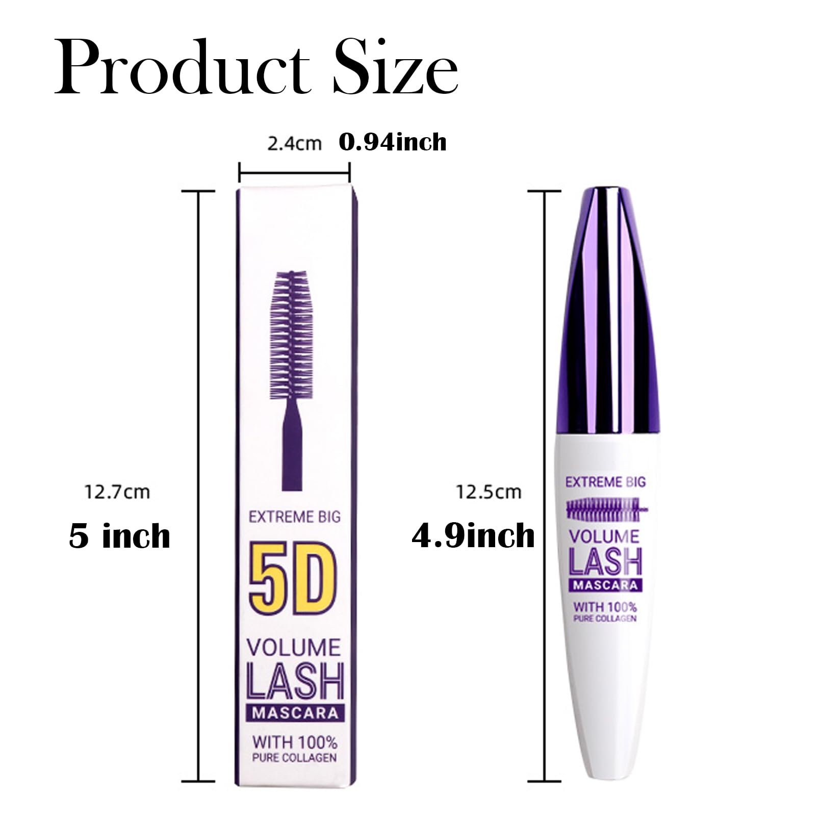 EOGRFW 5D Primer Waterproof Mascara Purple Liquid, Long Lasting Thick & Volumizing, Smudge-Proof Fiber, Curling Eye Lashes - Image 2