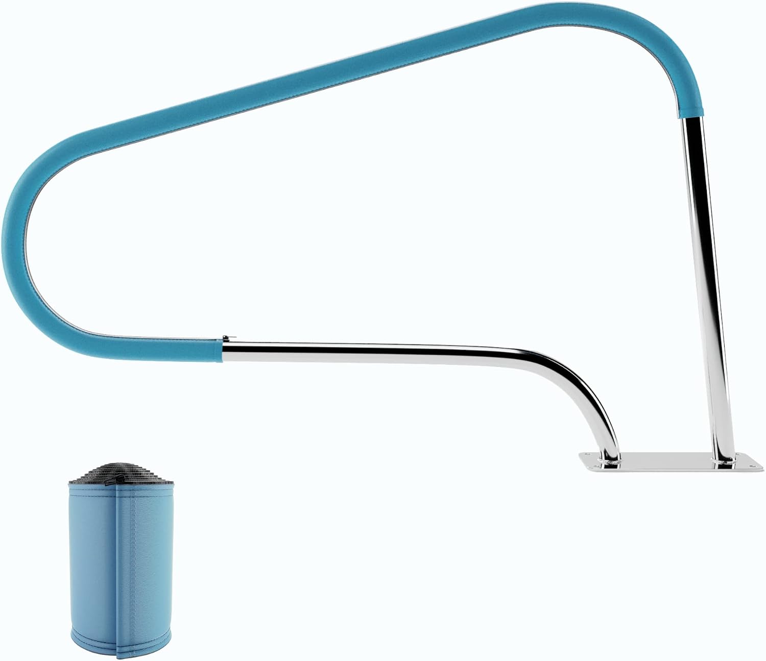 FibroPool Swimming Pool Small Hand Rail Cover (76", Light Blue)