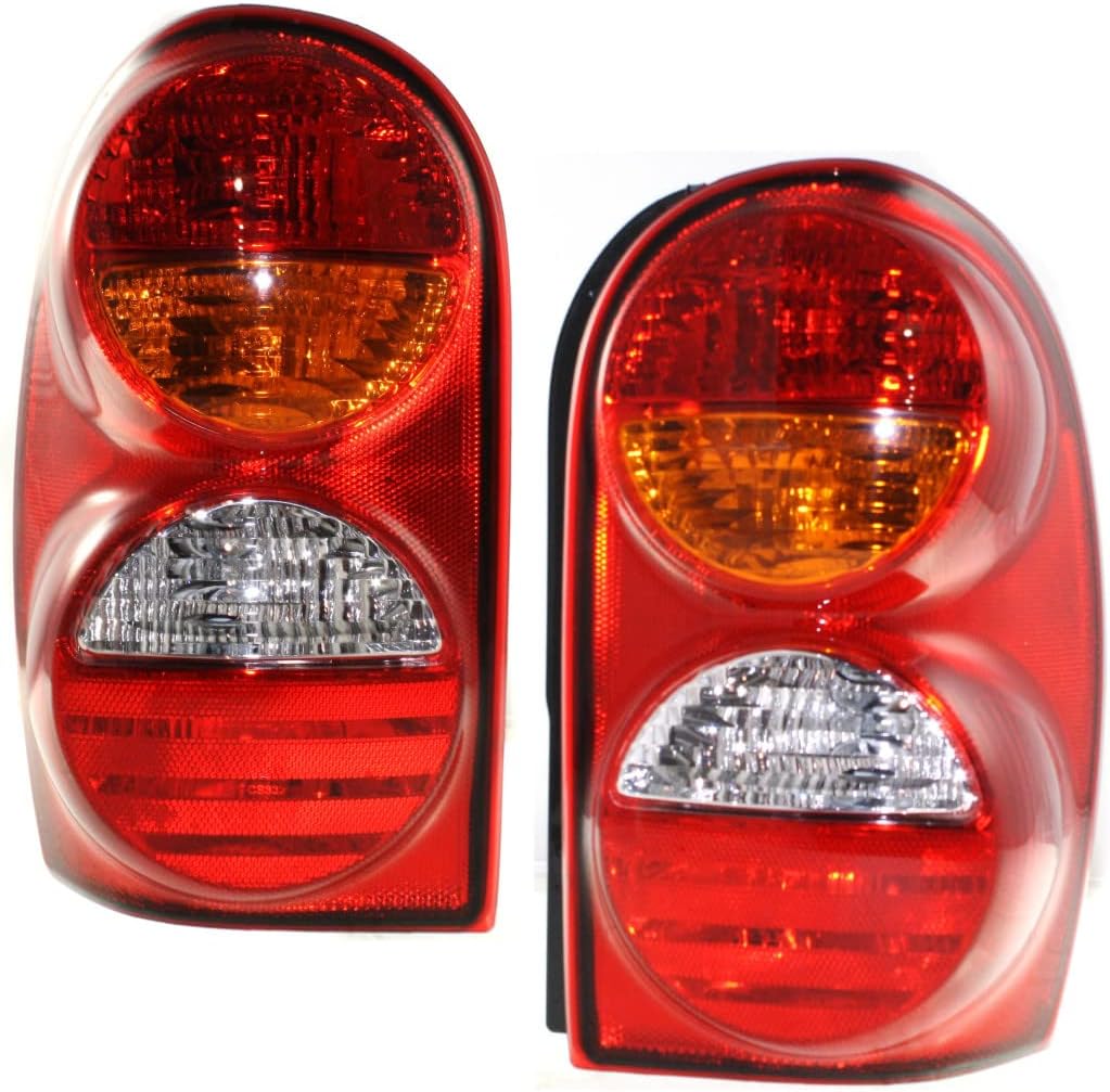 CarLights360 For Jeep Liberty Tail Light 2002 2003 2004 Pair Driver and Passenger Side CAPA Certified CH2800149, CH2801149C | 55155829AH, 55155829AH