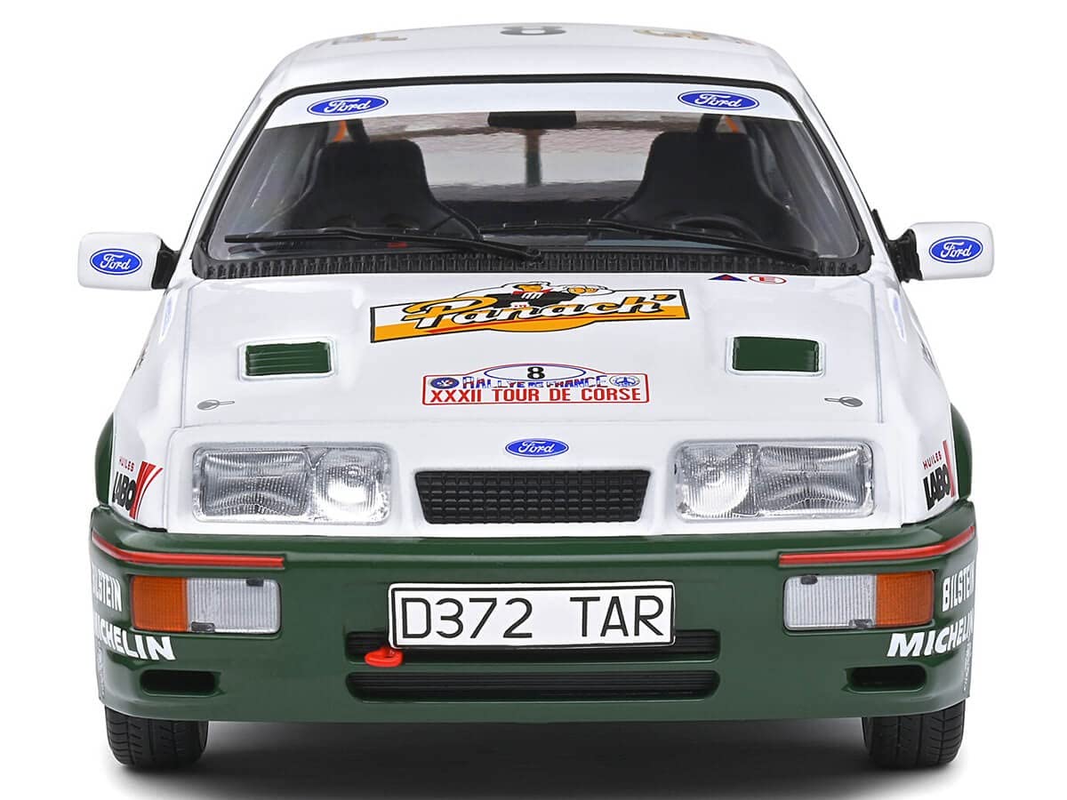 Solido 421181260 FORD SIERRA COSWORTH Nessuno Auto in miniatura da collezione, bianco/verde, 1/18ème