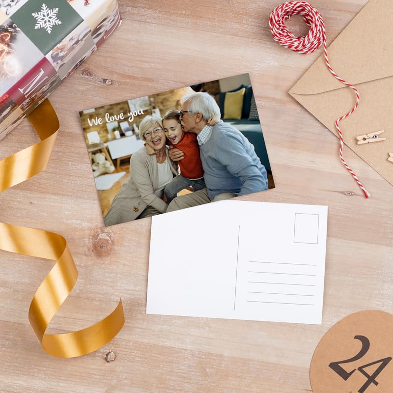 Wanapix | Carte de Noël Personnalisée | Carte Postale avec Photo et Texte | Carte de Voeux Noël | 15 x 10 cm | 1 unité | Postcard