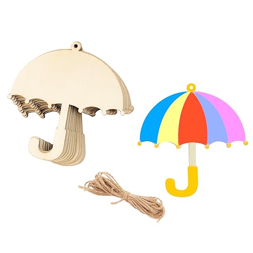 30 Pack 4 Inch Wood Umbrella Cutouts Unfinished Wood Umbrella