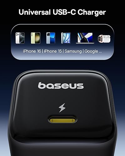 Miniatura 7 de Baseus Bloque de cargador USB C de 45 W, paquete de 2 cargadores rápidos PPS tipo C con cable USB-C para iPhone serie 171615, iPad, Galaxy S24 Ultra