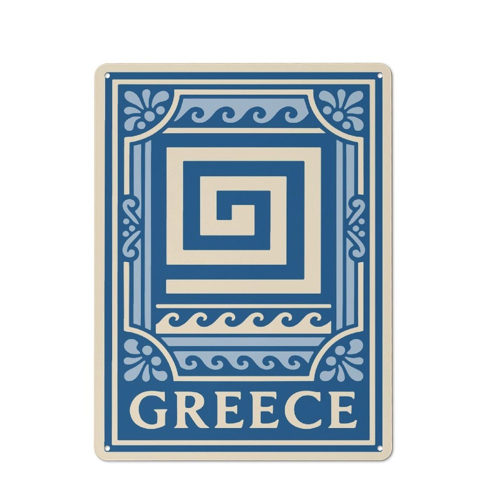 Junmoney Style-2 Vintage Metal Sign 40X30cm Featuring Greece Decorative Art For Pub Or Café, Wall Decor For People Reorganising Pub And Café