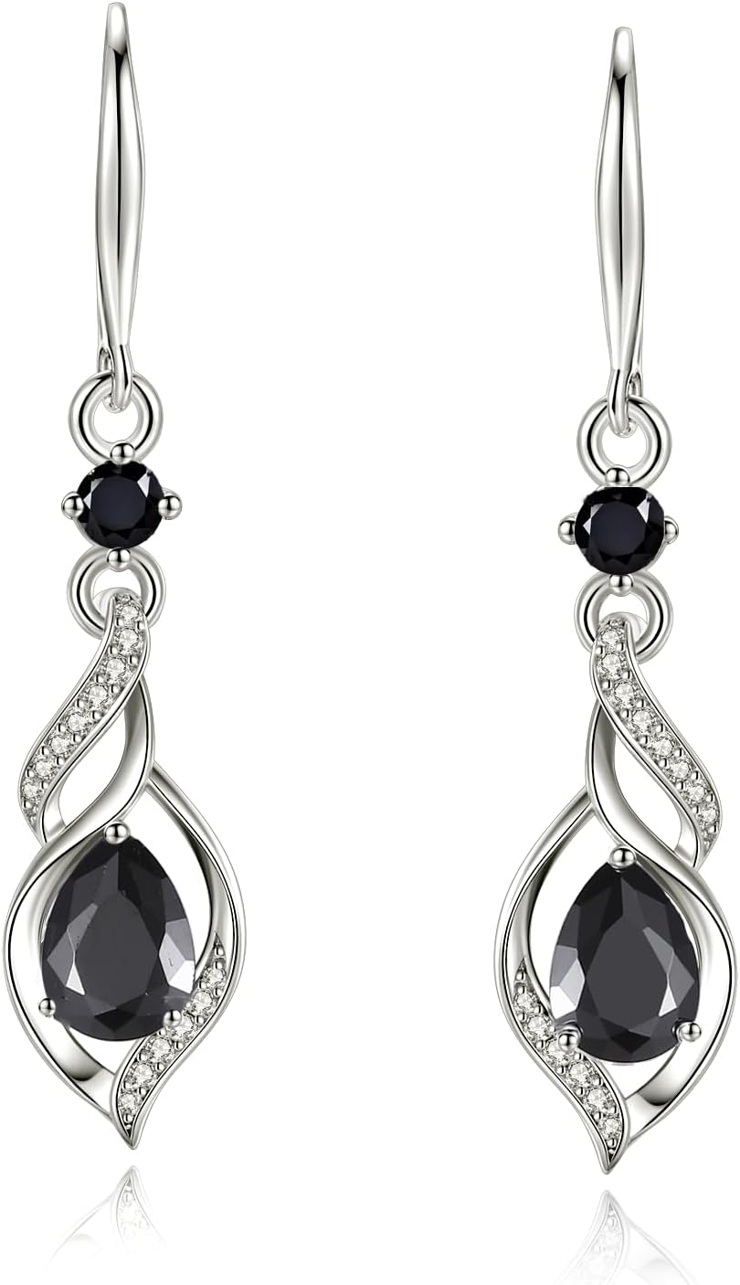 FANCIME Gift for Women Birthstone Dangle Earrings for Her Teardrop Birthstone Earrings S925 Sterling Silver infinity Love Birthday Gifts for Mom Women