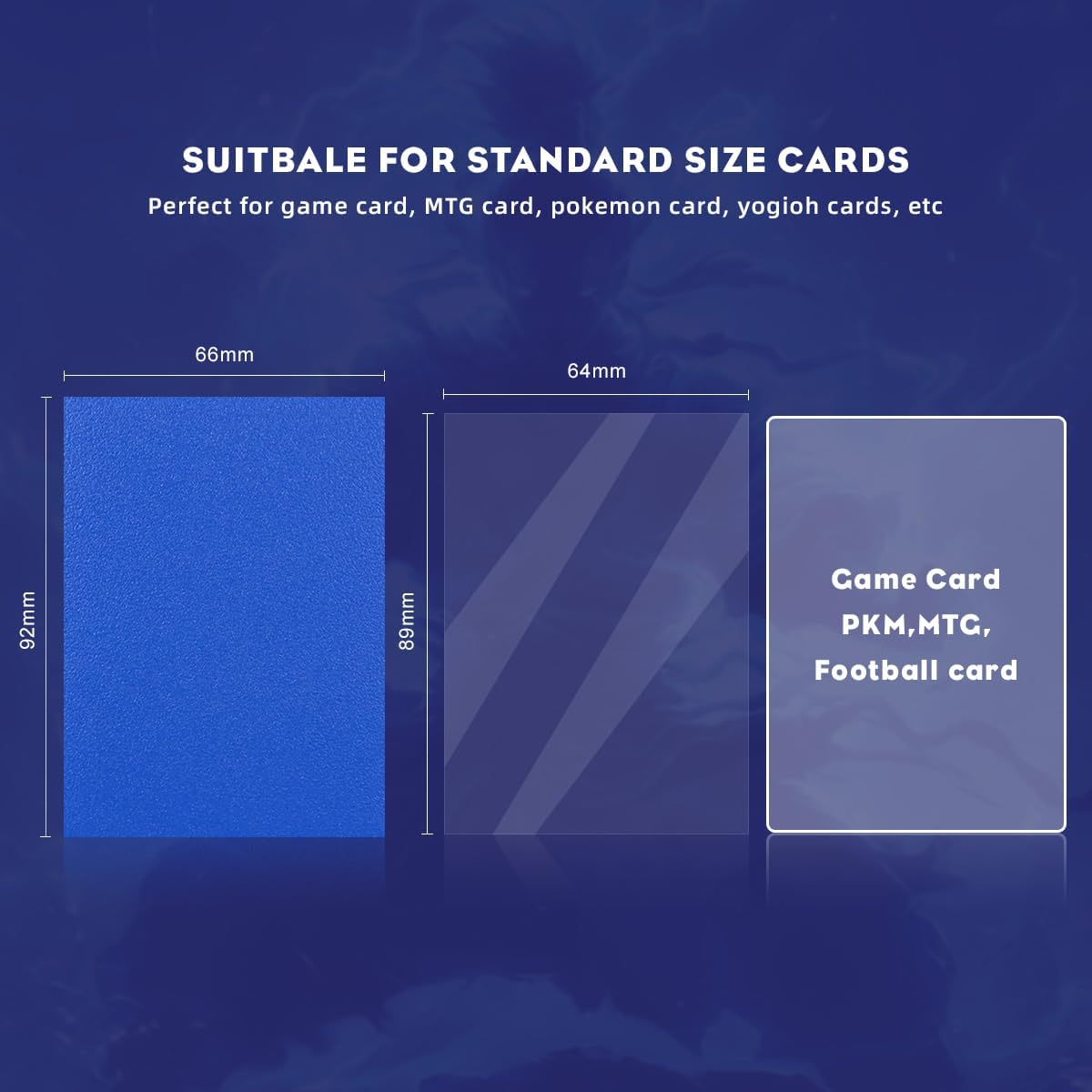 Wisdom Blue MTG Card Sleeves, Hypttior Dual Matte Textured 100 Card Sleeve with 100 Inner Sleeves for Standard Card, MTG, PKM, Baseball Card, Sports Cards