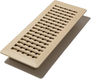 Decor Grates PL412-TA 4" by 12" (Duct opening measurements) Plastic Floor Register, Taupe