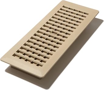 Decor Grates PL412-TA 4-Inch by 12-Inch Duct opening measurements Plastic Floor Register, Taupe