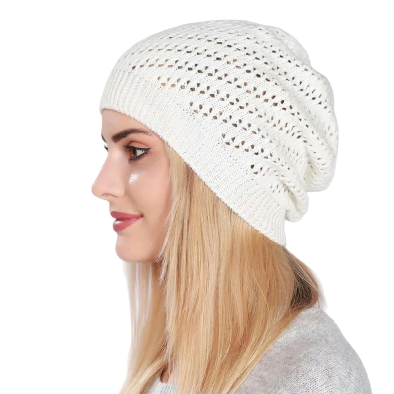 Bonnet à pompon femme doux et ample anti-irritation