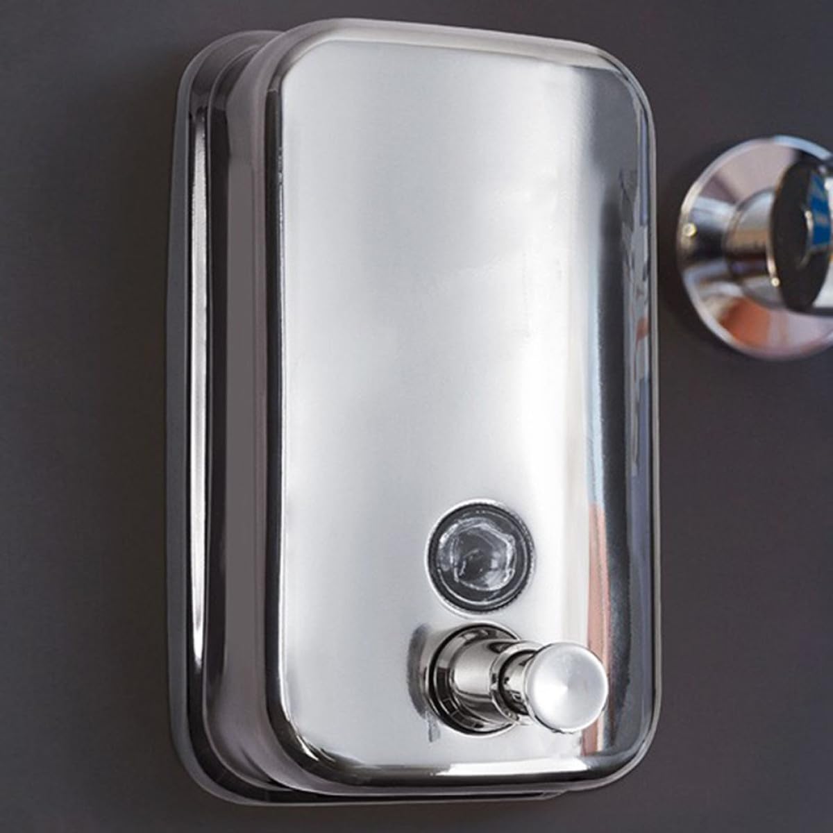 Veemoon Dispenser da Muro in Sapone Inossidabile Acciaio di Parete da Liquido Argento 800ml Ricaricabile Design Colore per Bagno Hotel
