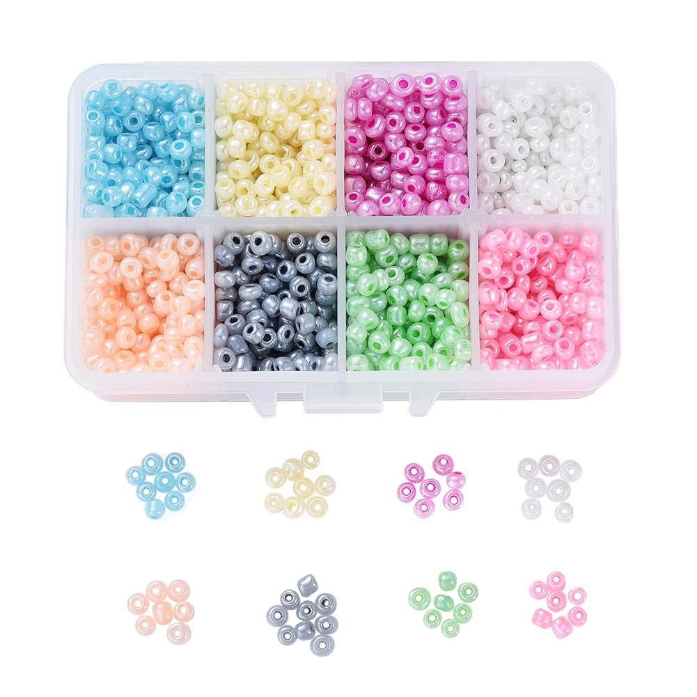 Craftdady 1900pcs 6/0 Glass Seed Beads 4mm Round Mini Spacer Czech Beads Mixed Colors for Jewelry Making โ image 1