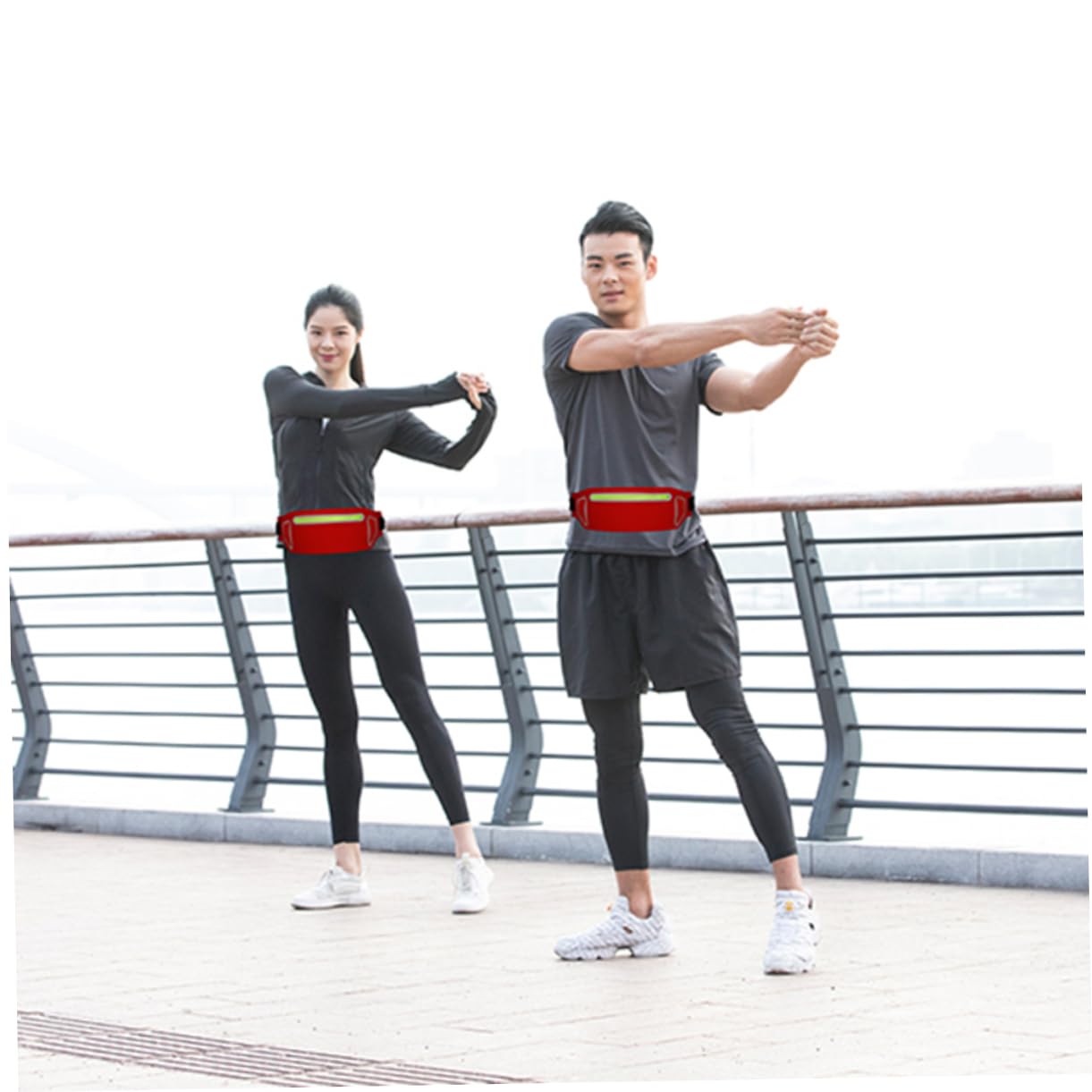 VANZACK 3stücke Unisex Ultra-dünne wasserdichte Fitness Bauchtasche Verstellbare Hüfttasche Für Joggen Reisen Und Outdoor-aktivitäten Geeignet Für Smartphones Und Kleinigkeiten Rot