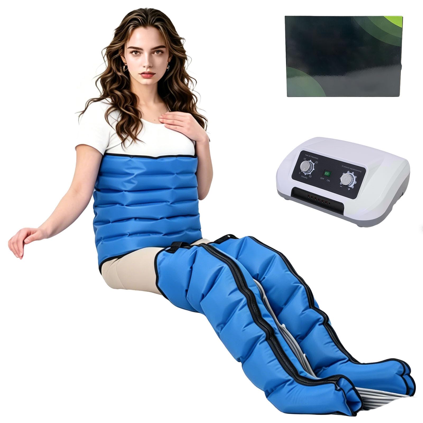 SULQING Leg Compression Recovery Boots with Customisable 0-240 mmHg Pressure And 0-30 Minute Timer,Leg Massager with Pressotherapy And Lymphatic Drainage for pain and circulation