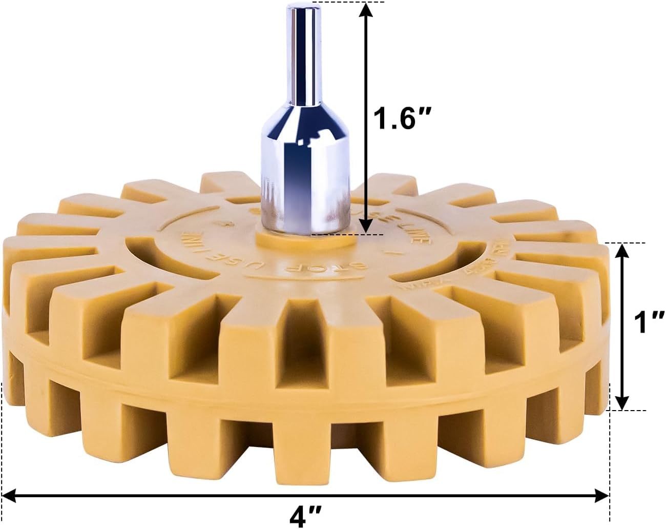 4 Pack Decal Remover Eraser Wheel Adhesive Remover with Adapter 4 Inch Rubber Eraser Wheel for Drill Removes Car Decal Vinyl Tape Graphics Pinstripe Sticker Remover