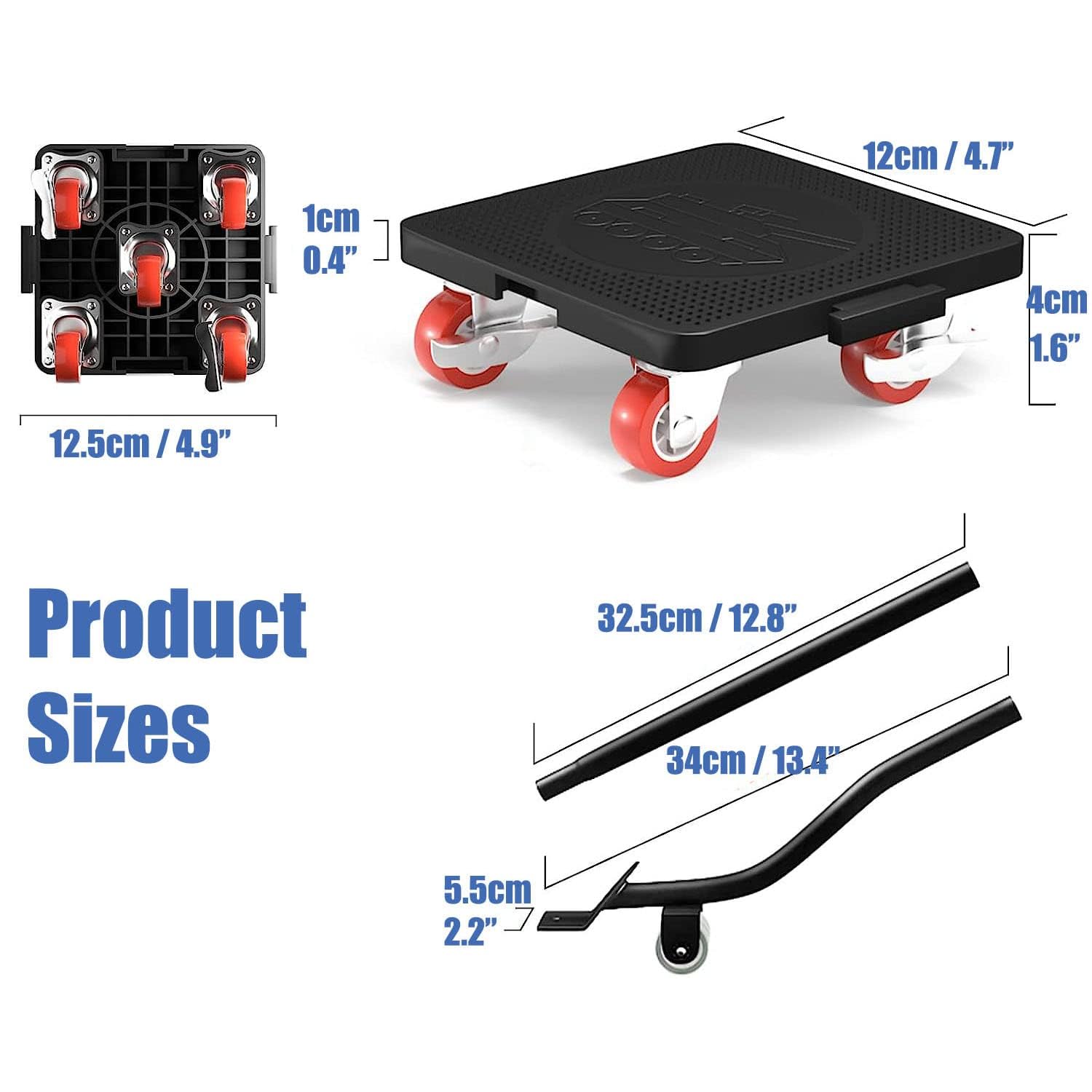 Kit di trasloco per mobili, resistente, con barra di sollevamento e 4 carrelli con ruote, capacità di 199,6 kg, per spostare facilmente divani, frigoriferi, armadi