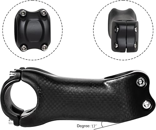 Miniatura 4 de RXL SL Tallo de carbono MTB, vástago de bicicleta de montaña 31.8, vástago de bicicleta de carretera 6 17 grados 2.756 in 3.150 in 3.543 in 3.937 in