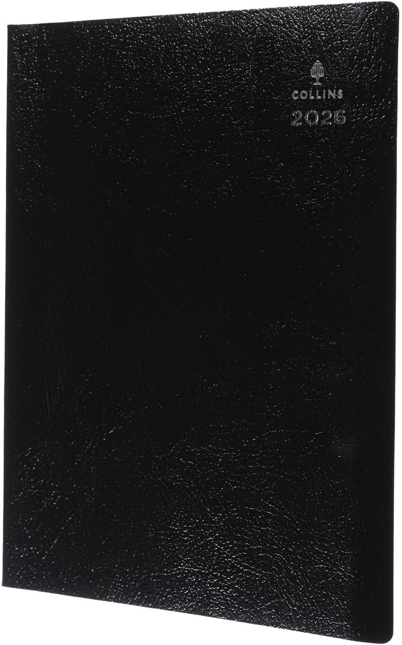 Collins - Leadership - 2026 12 Month Calendar Year Planner, Week-To-View with 1/4 Hourly Appointments Diary, A4 - Black (CP6740.99-26)