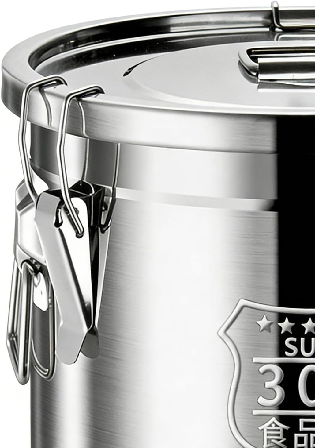 Metal Container with Lid, Large Capacity Airtight Bucket for Beans | Rice Storage Bucket, for Storing Flour, Bread, Grains, Kitchen, Bar, Restaurant, Pantry