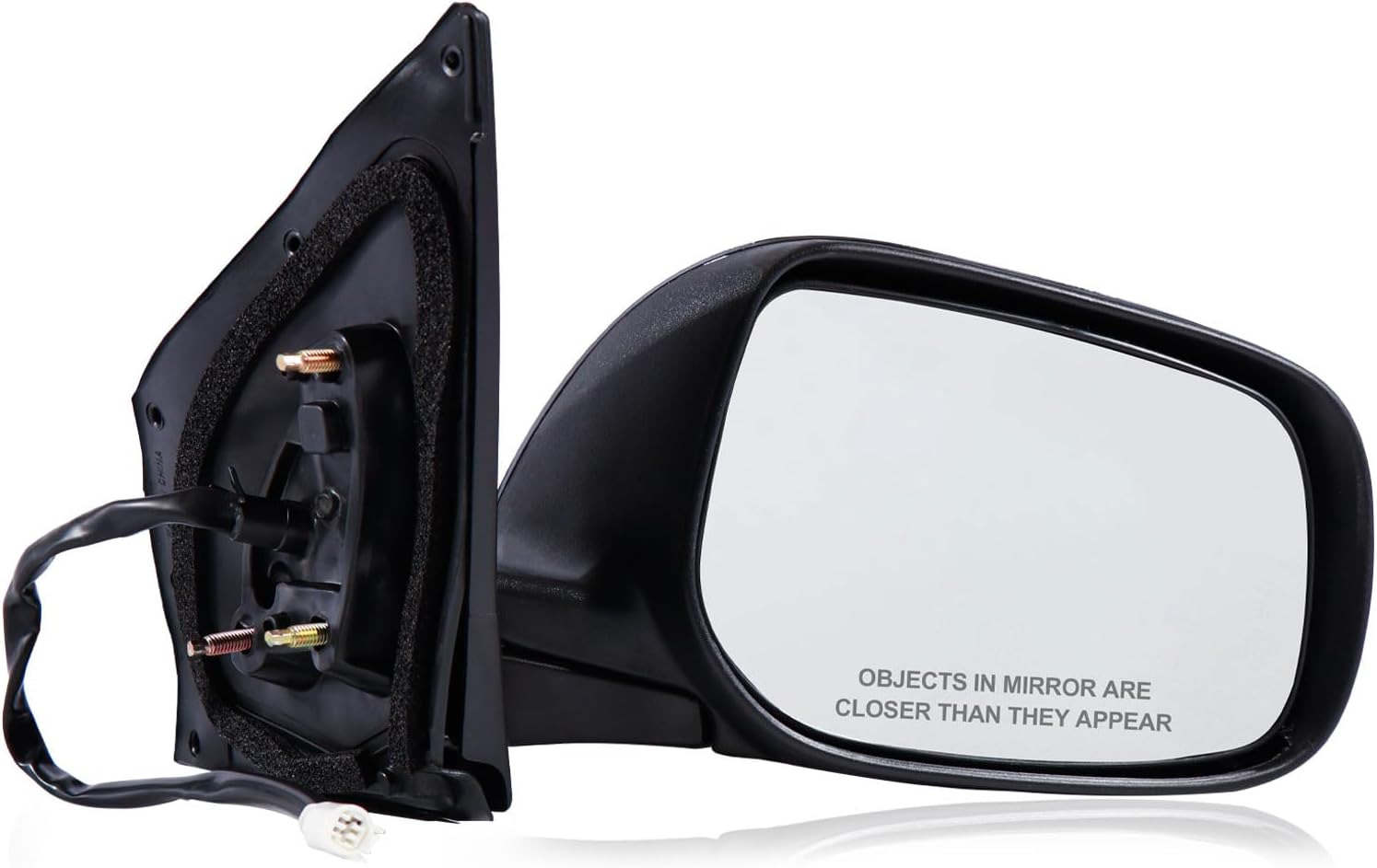 Passenger Side Mirror Compatible with 2009-2013 Toyota Corolla 3Pins with Power Glass Non-Heated Manual Folding Black Right Side View Mirrors Replace TO1321249