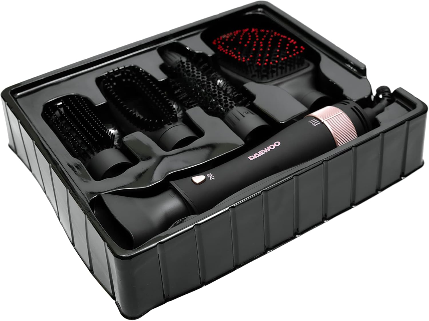 DAEWOO DHC-2058 Hot Air Styler and attachments in packaging tray