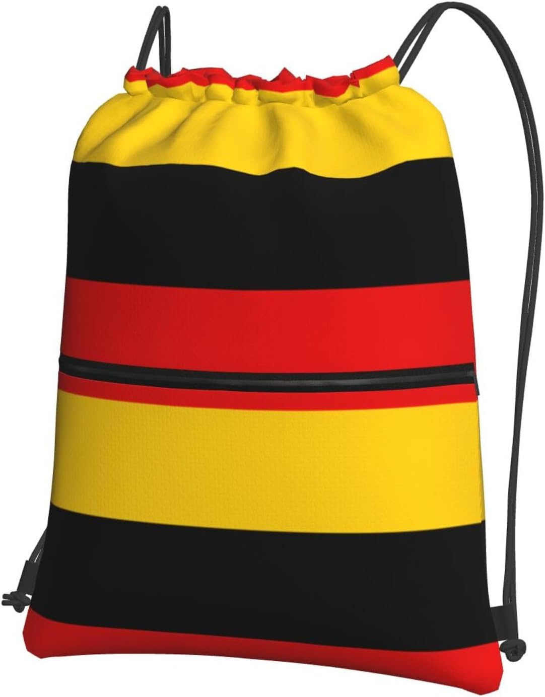 German flag Lightweight Waterproof Foldable Backpack - Zippered Drawstring Gym Bag for Travel, Hiking & Outdoor Activities