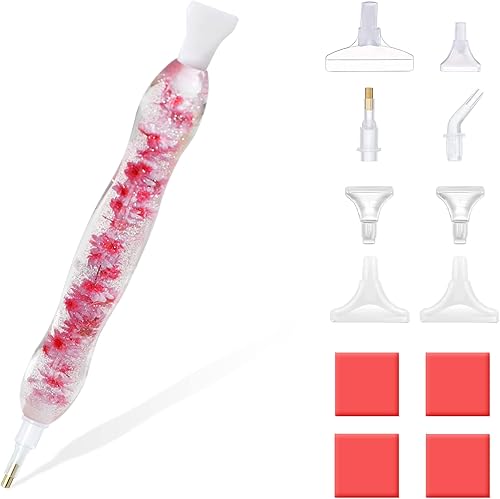 Miniatura 1 de RECORDARME Bolígrafo de pintura de diamante de resina, bolígrafo de herramientas de arte de diamante brillante, diseño ergonómico Diamond Dot Pen