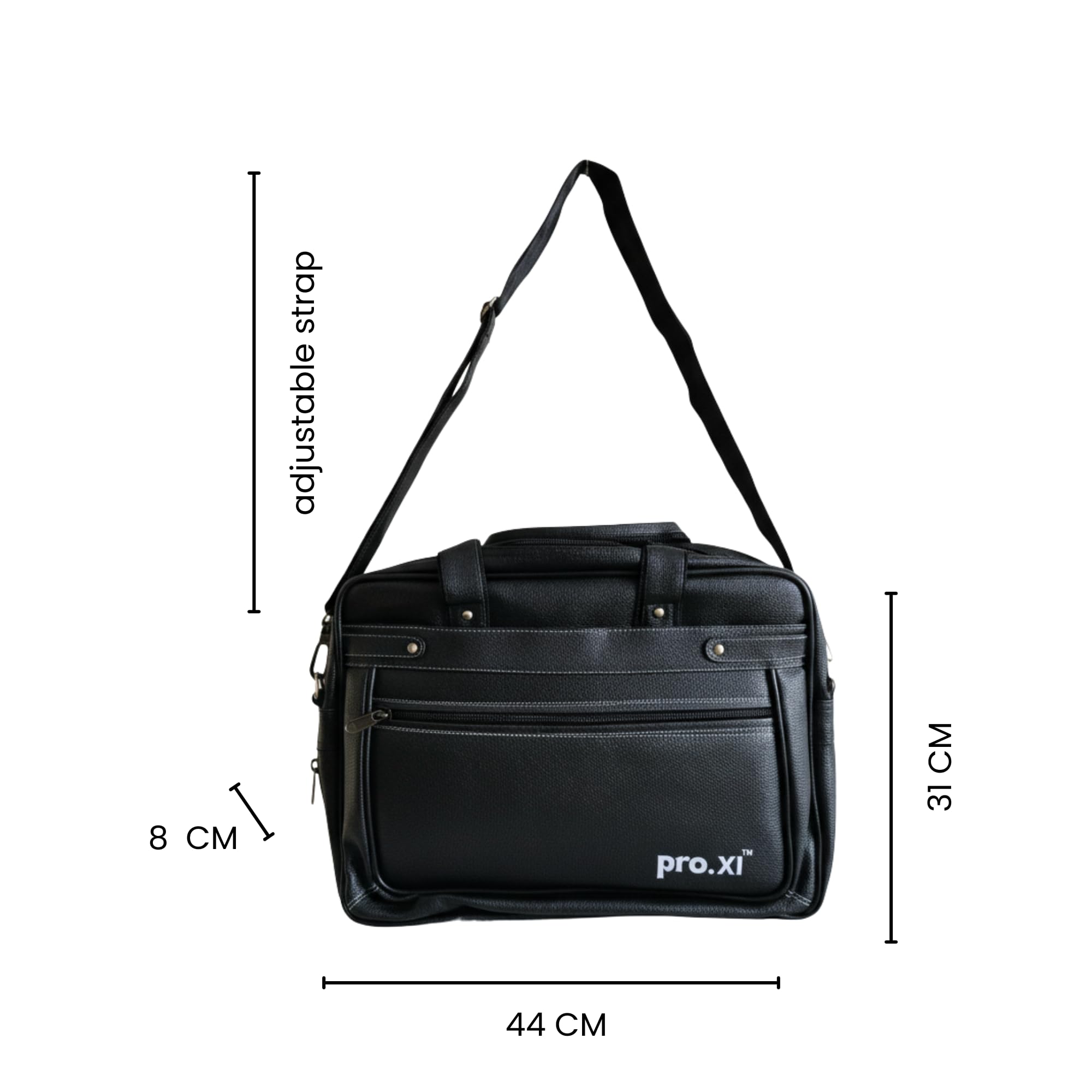 Pro.XI Borsa per computer portatile in pelle vegana, per uomini e donne, 15,6 pollici, borsa da ufficio messenger, borsa da lavoro e da viaggio intelligente con scomparti multipli, borsa a tracolla