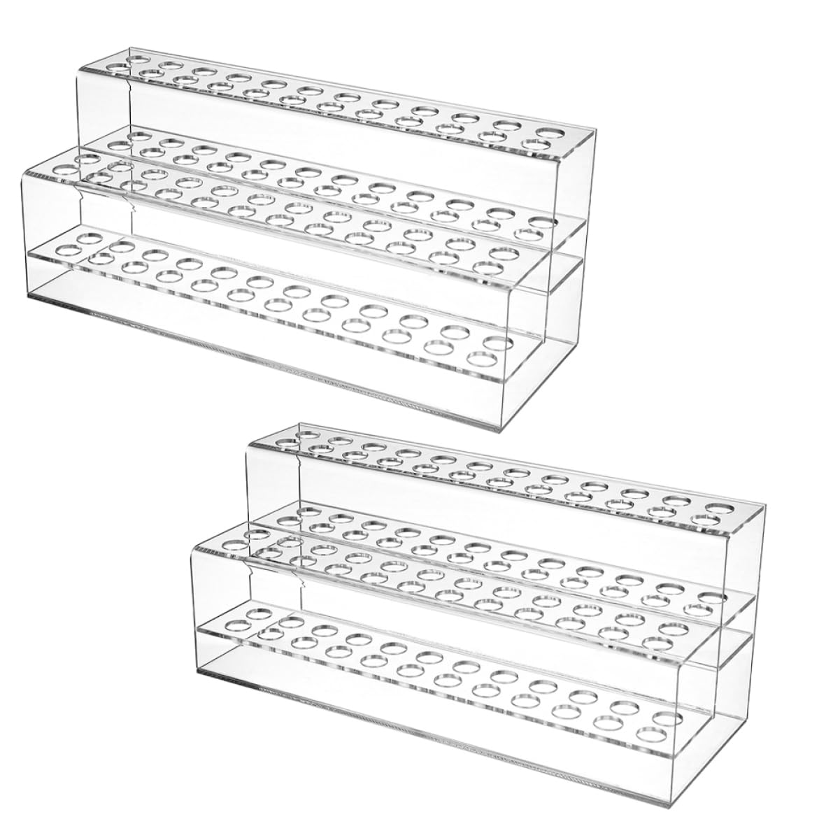 NUOBESTY Portapenne da Scrivania 2 Pezzi in Plastica Scomparti | Espositore per Penne e Matite, Piano Lavoro e Desktop, Formato Compatto per Organizzare Due Elementi