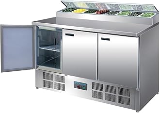 POLAR REFRIGERATIONPolar Refrigeration G-Series 235W Pizza Food Prep Triple Door Counter Fridge 390 Litre, Stainless Steel, 2°C to 8°C, 1010(H)x1370(W)x700(D)mm, 3 Adjustable Shelves, Fan-Assisted Cooling | G605