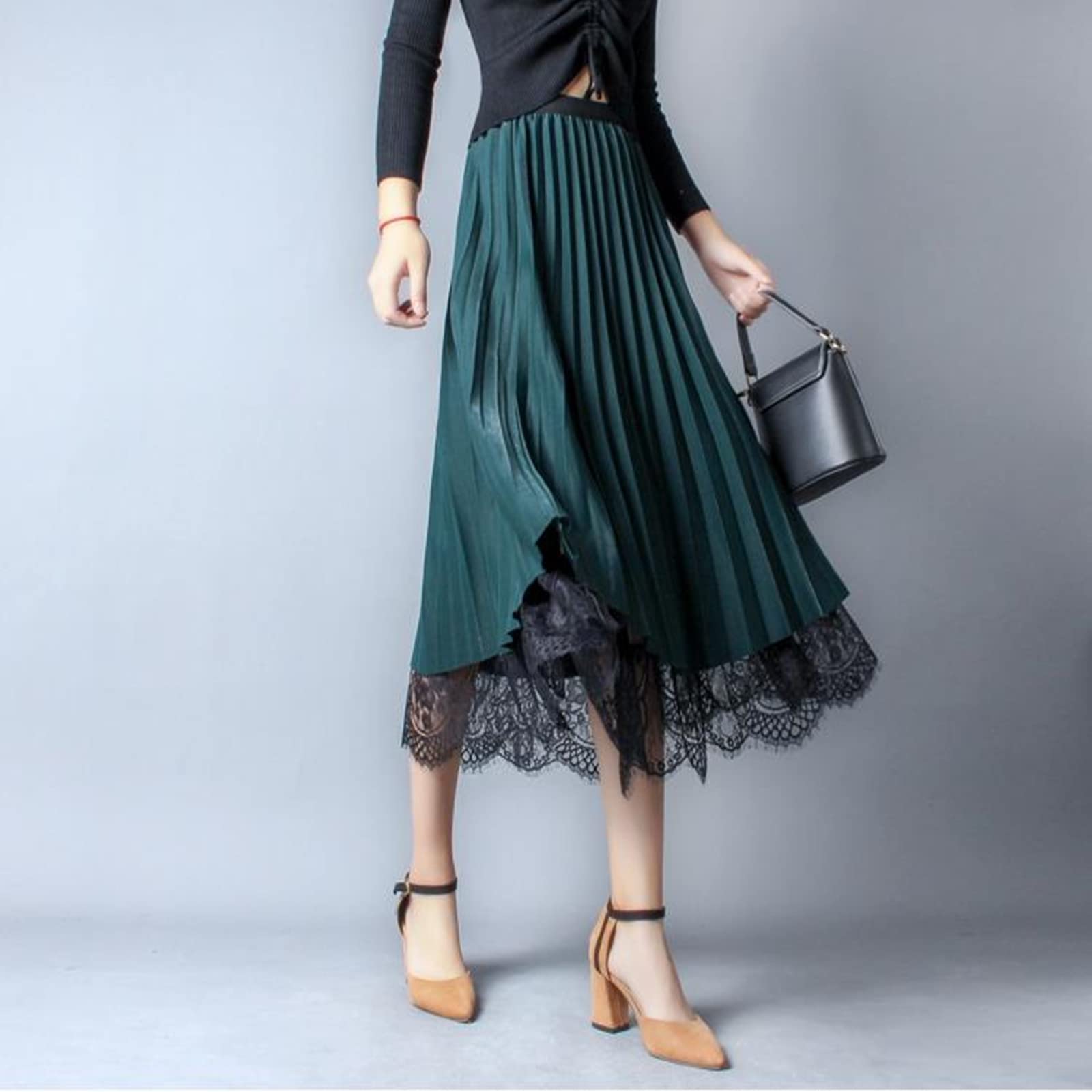 Falda larga de gasa para mujer, falda de verano elegante, suelta, midi de cintura alta, faldas florales para mujer