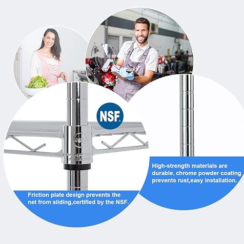 Vista 5 de Estantería de 4 niveles de metal BestOffice ajustable con alambre de acero de 36x14x54