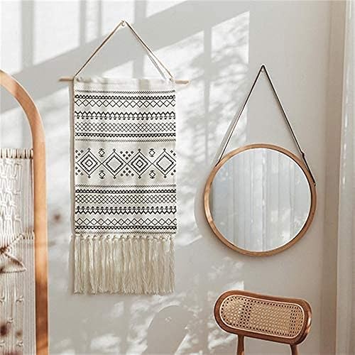Miniatura 8 de BMIDRUT Tapiz tejido de macramé para colgar en la pared, decoración bohemia para el hogar, telón de fondo bohemio, apartamento, dormitorio,