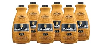 Classic Caramel Cafe SauceTM by Hollander Chocolate Co. | Gourmet Caramel Sauce for Perfect for the Professional or Home Barista - Net Wt. 91oz / 64 fl Oz. Large Bottle Case of 6