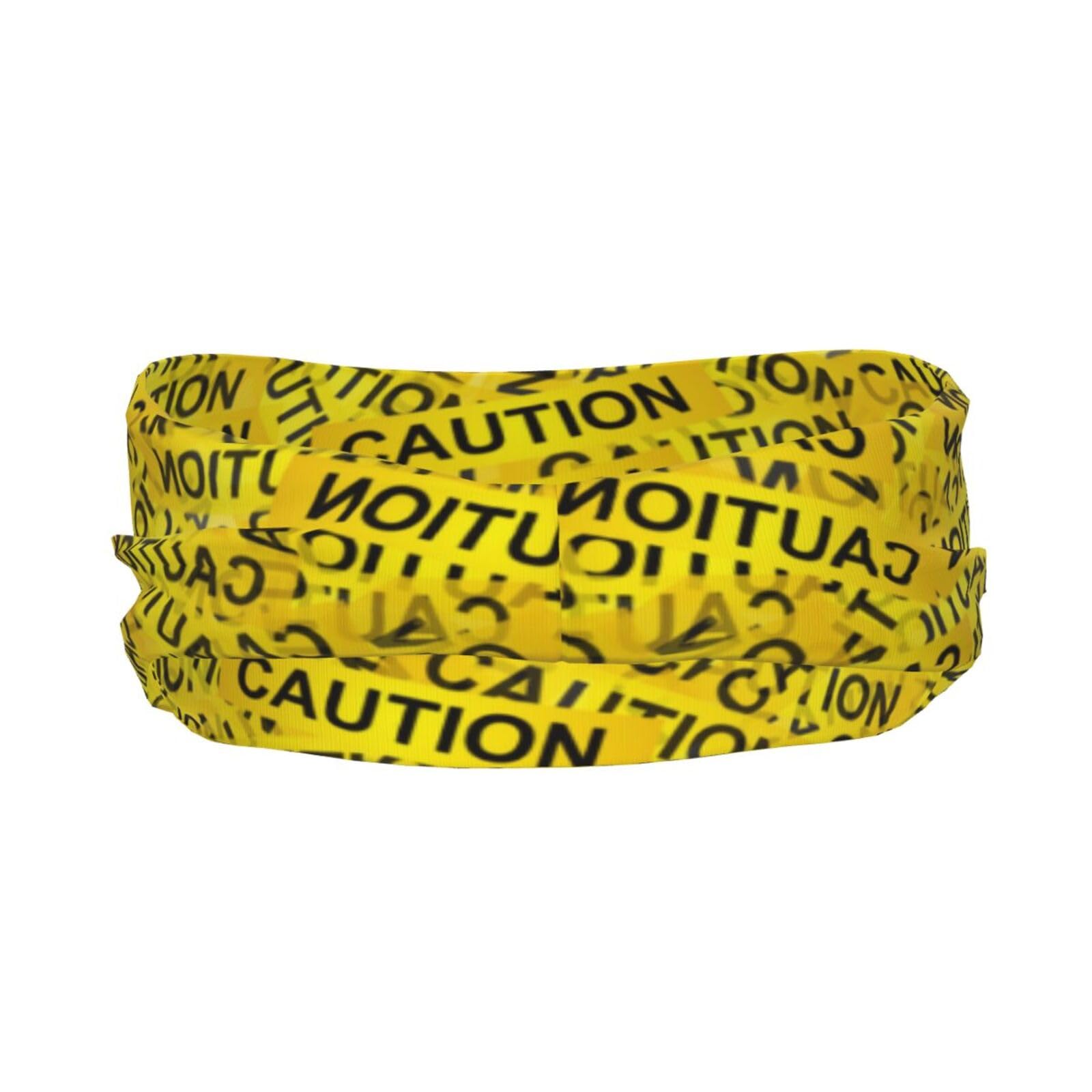 Running Headband Caution Tape Sweatband Sports Headband Fitness Workout Stretchy Unisex Hairband