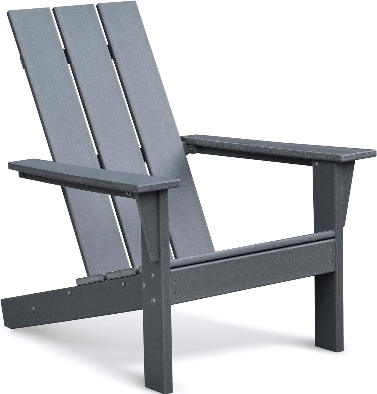 Outdoor Adirondack Chair for Relaxing, HDPE All-weather Fire Pit Chair, Patio Lawn Chair for Outside Deck Garden Backyardf Balcony, Grey (1), W1889140911