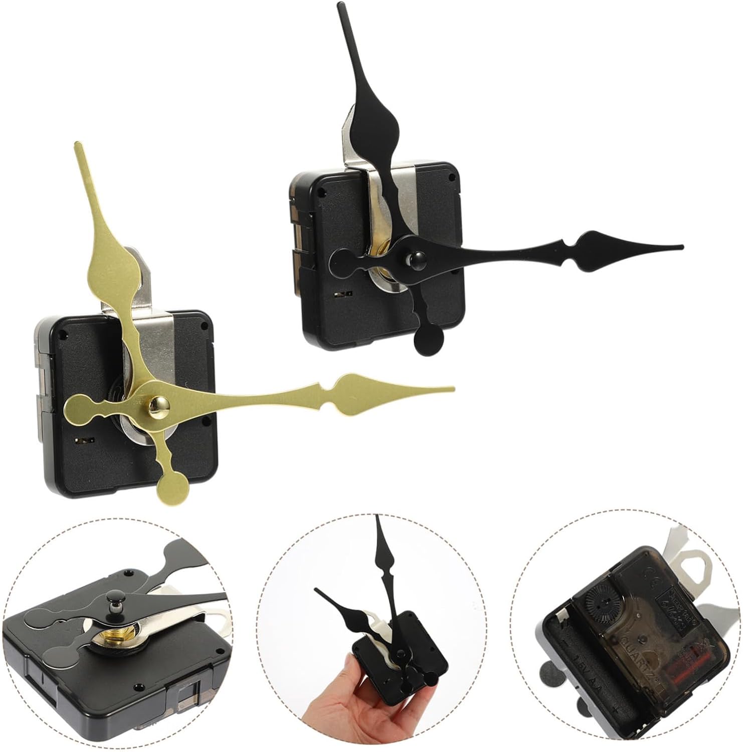 DOITOOL 8sets Modern Wall Clock Movement Silent Quartz Clock Mechanism DIY Replacement Clockwork