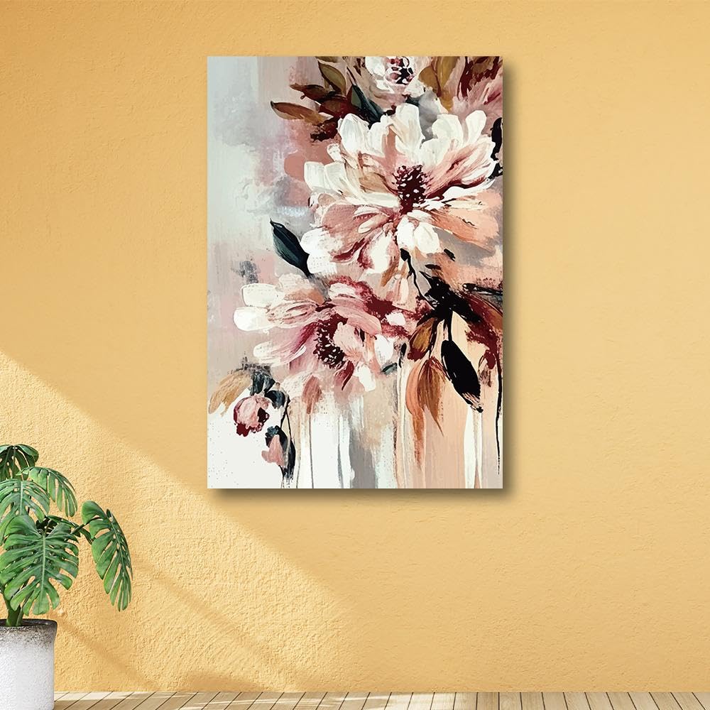 Wakefit Wall Painting, Classic Floral Canvas Wall Art, Wooden Framed Floral,Painting for Wall decoration, Wall Painting for Living Room, Modern Home Decor, Set of 1, (24 x 36 Inch)
