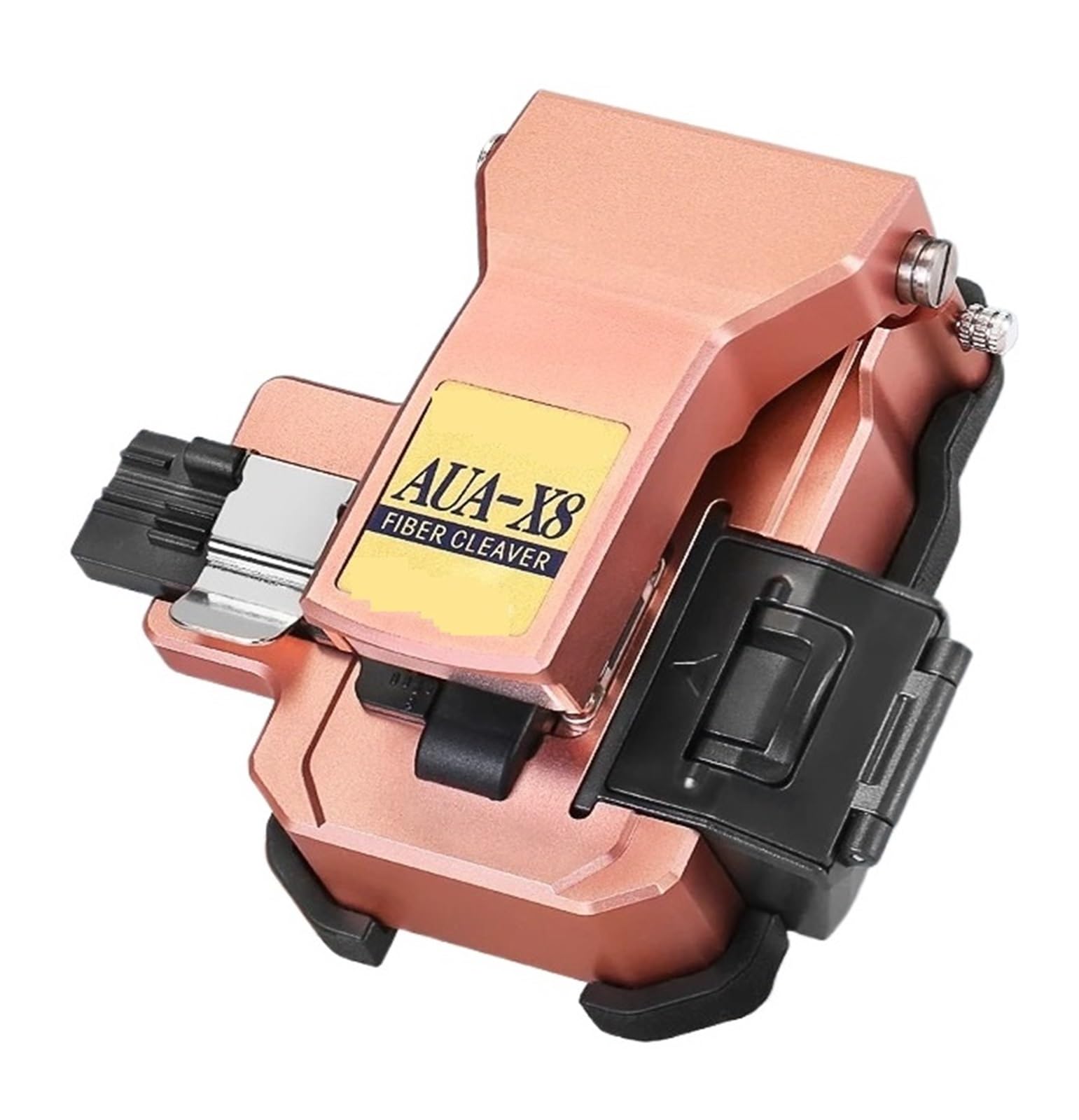 Faserspalter, Faser-spalter AUA-X8 FTTH Kabel Fiber Optic Schneiden Messer Mit abfall faser box Drei-in-one clamp slot 24 Oberfläche klin(AUA-X8 Rose gold)