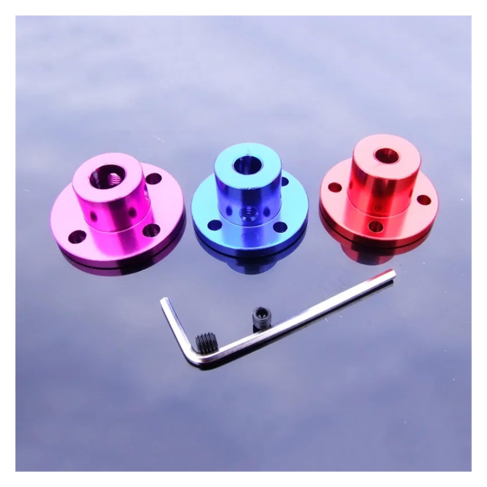 Acoplamiento de brida de aleación de aluminio de 3 mm/4 mm/5 mm/6 mm/8 mm para conector de soporte de eje guía del motor (4 mm (dorado), 1 unidad