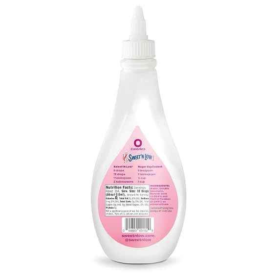 Sweet'N Low Zero Calorie, No Added Flavors or erythritol, 8-Ounce Bottle (Pack of 12)