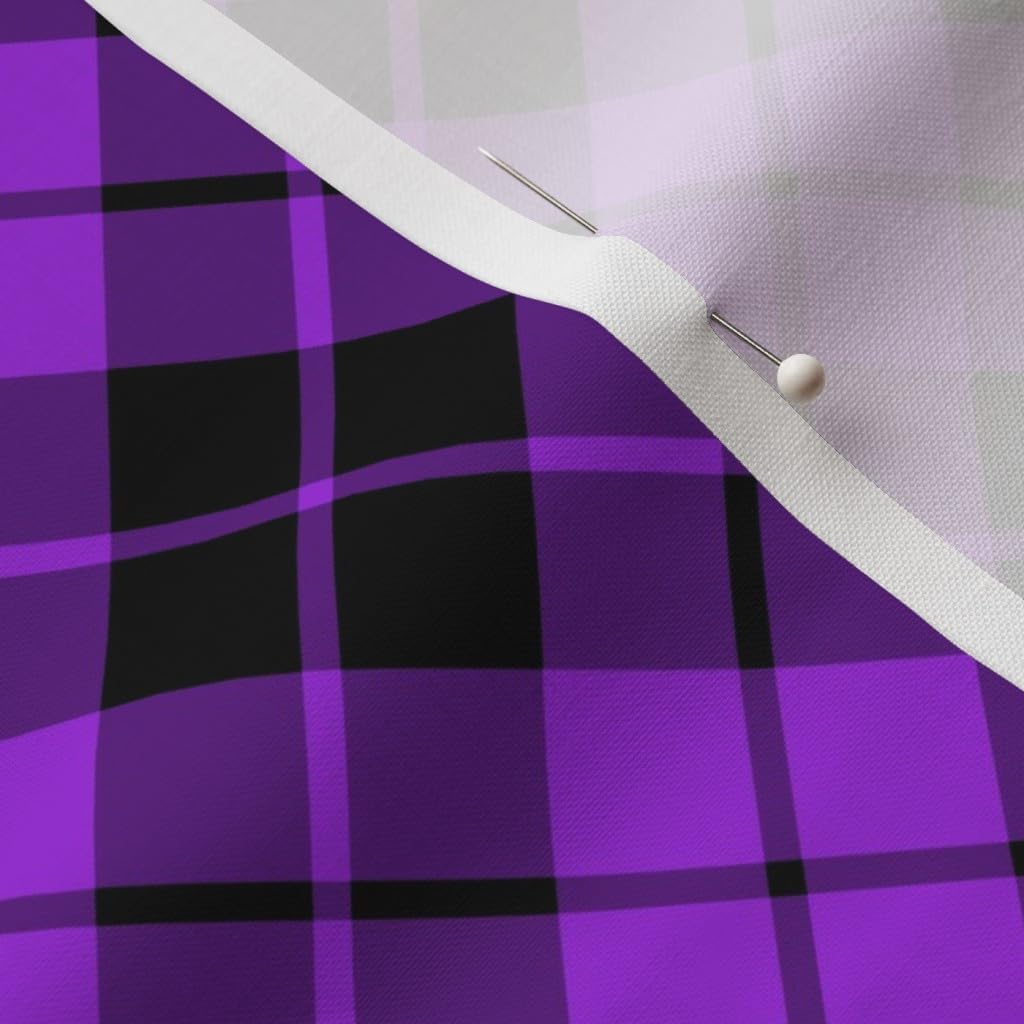 Spoonflower Fabric - Purple Black Tartan Plaid Printed on Petal Signature Cotton Fabric Fat Quarter - Sewing Quilting Apparel Crafts Decor