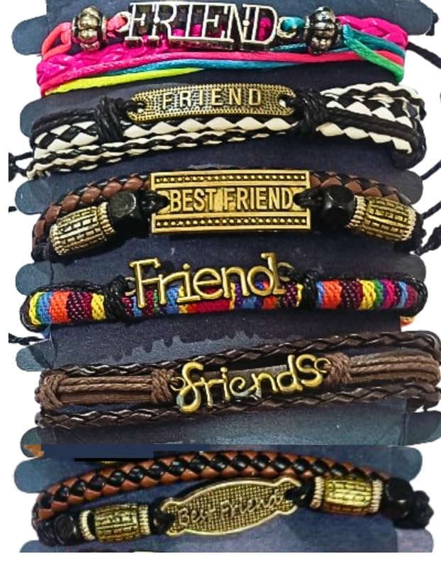 Quarya Genuine Leather Multilayer Friendship Bands Handmade Fabric Stylish Bracelets Wristband for Men/Women/Girls/Boys Fashion for Unisex Mix Designs (Assorted 6 pcs) (B0D8YDNCDR) Amazon Price History, Amazon Price Tracker