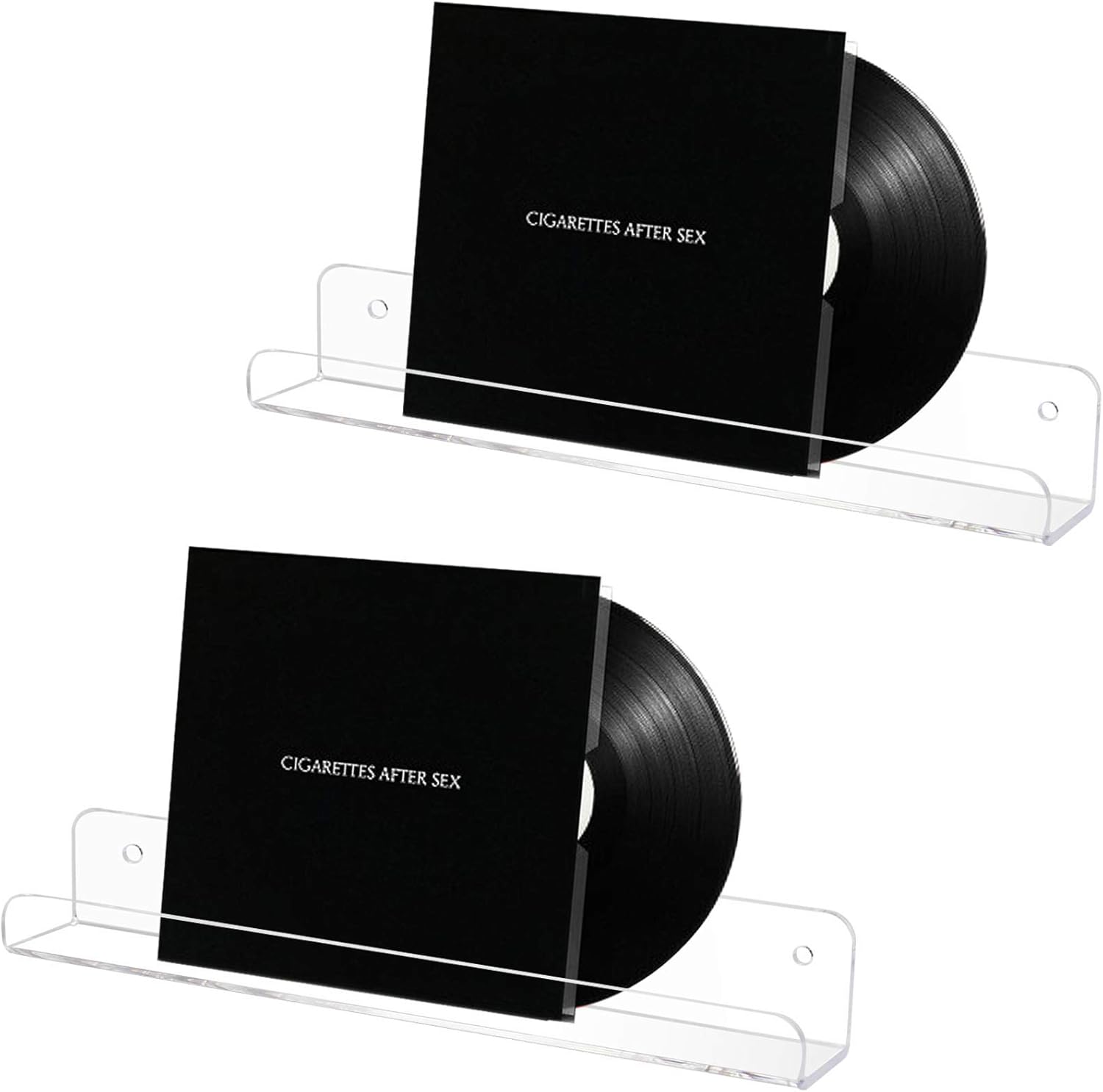 Tasybox Clear Vinyl Record Shelf Wall Mount, Acrylic LP