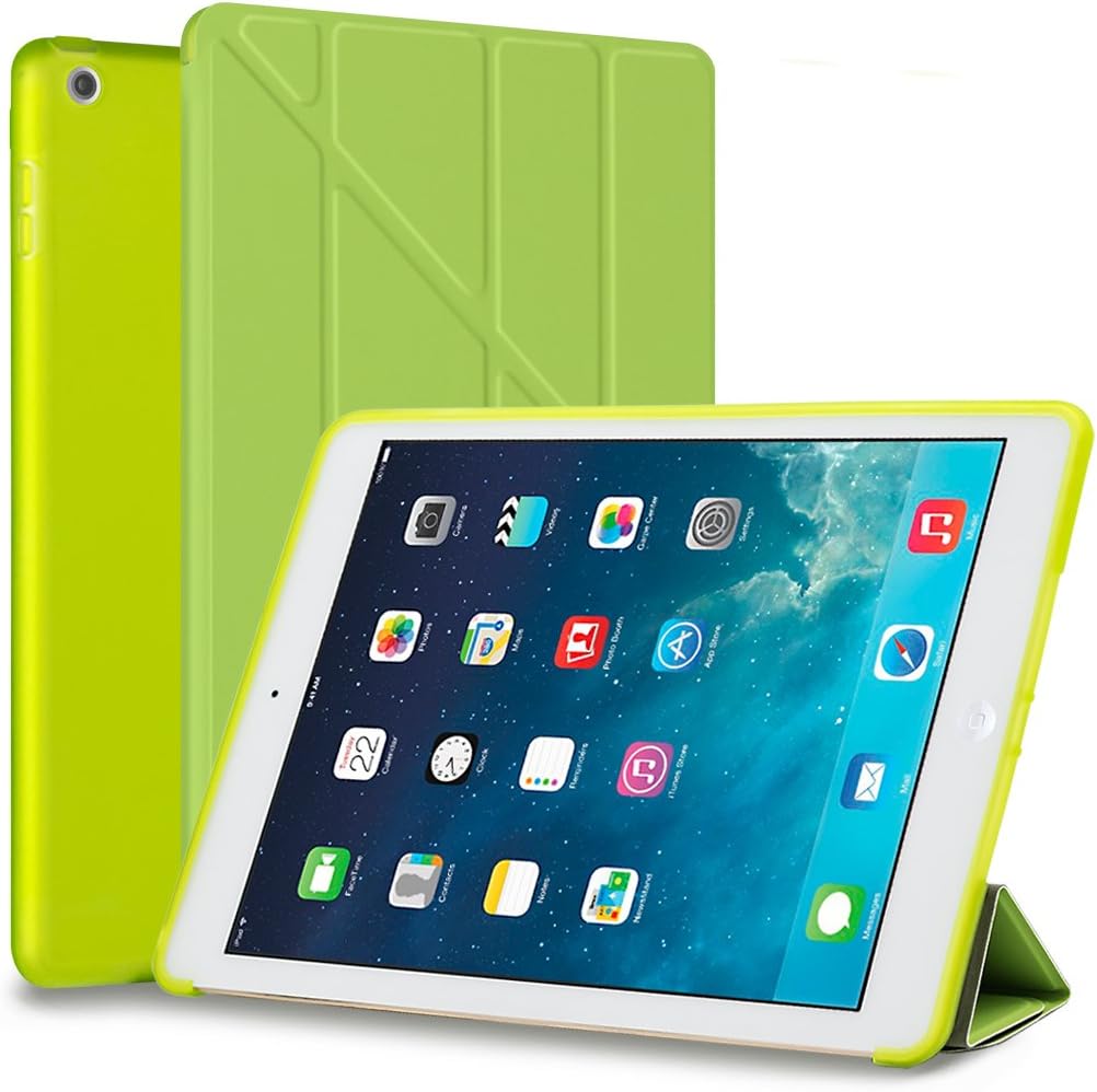 iPad Mini 1/2/3 Case,GOOJODOQ Smart Cover [Ultra Slim PU Leather] Silicone Translucent Shell with Auto Wake/Sleep Function for Apple iPad Mini 1/2/3 in Green