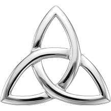 Alexander Castle 925 Sterling Silver Trinity Knot Celtic Brooch for Women - Celtic Triquetra Brooch Pin with Jewelry Gift Box - 33mm x 30mm