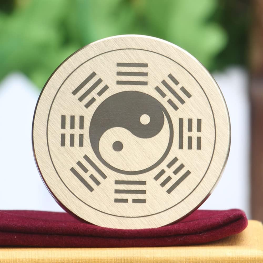Ancien compas Feng Shui, outil de navigation Compas à huit diagrammes, fournitures de poche en cuivre de 4,5 centimètres