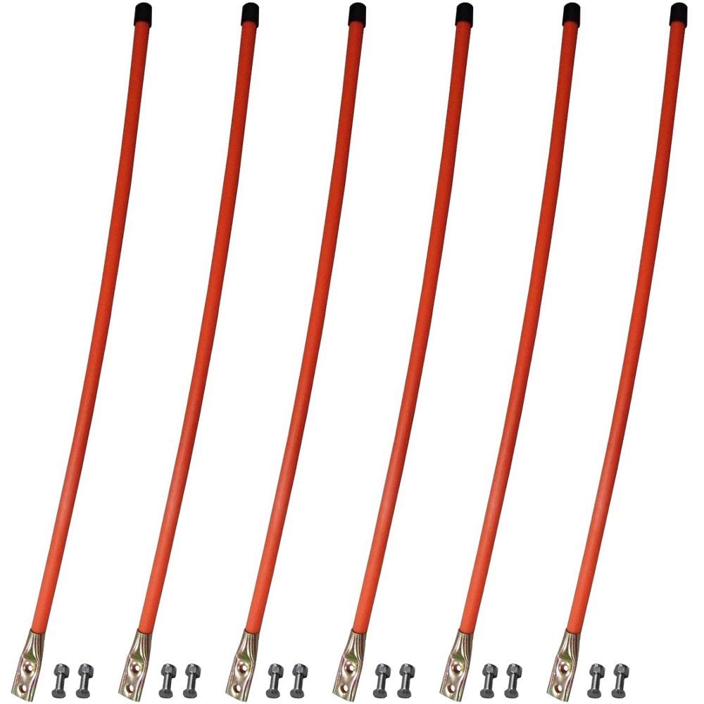 2036 Set of (6) Orange Snow Plow 36" Blade Guide Markers for Western Fits Boss Meyer Universal